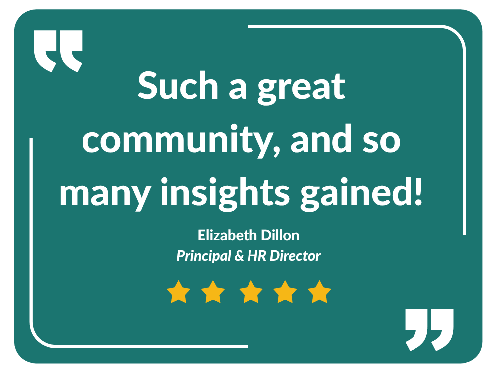 Why attend the AEC HR Summit attendee quote - such a great community and so many insights gained - five stars